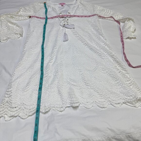 Lilly Pulitzer Sea Isle Dress Women’s M Resort White Lace-Up EUC - Picture 11 of 11